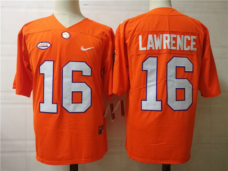 Men Clemson Tigers #16 Lawrence Orange Nike 2025 NCAA Jersey